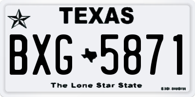 TX license plate BXG5871