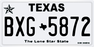 TX license plate BXG5872