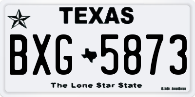 TX license plate BXG5873