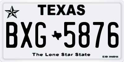 TX license plate BXG5876