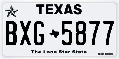 TX license plate BXG5877
