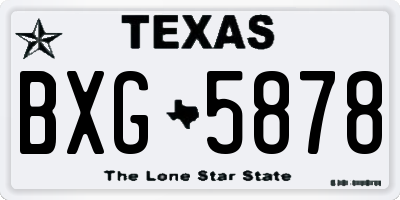 TX license plate BXG5878