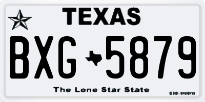 TX license plate BXG5879