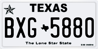 TX license plate BXG5880