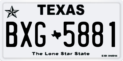 TX license plate BXG5881