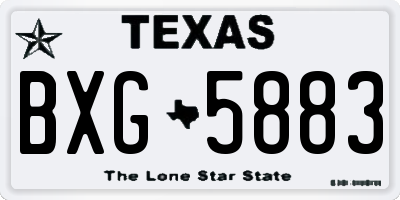 TX license plate BXG5883