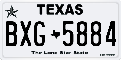 TX license plate BXG5884