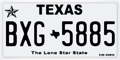 TX license plate BXG5885