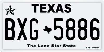 TX license plate BXG5886