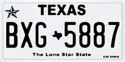 TX license plate BXG5887