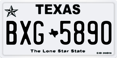 TX license plate BXG5890