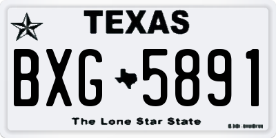 TX license plate BXG5891