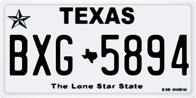 TX license plate BXG5894