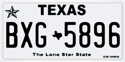 TX license plate BXG5896