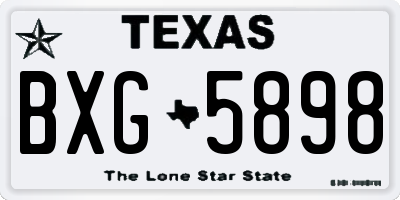 TX license plate BXG5898