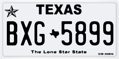 TX license plate BXG5899