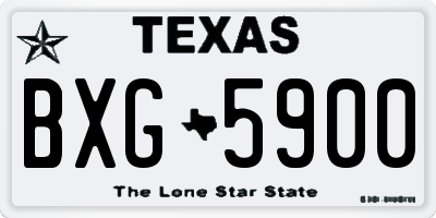 TX license plate BXG5900
