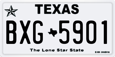 TX license plate BXG5901