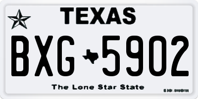 TX license plate BXG5902