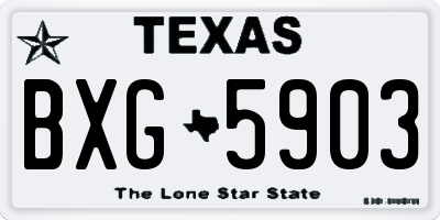 TX license plate BXG5903
