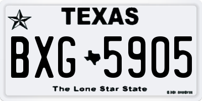 TX license plate BXG5905