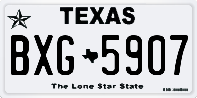 TX license plate BXG5907