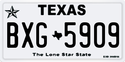 TX license plate BXG5909