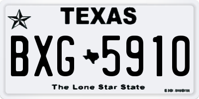 TX license plate BXG5910