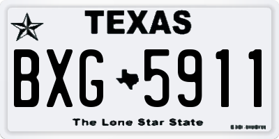 TX license plate BXG5911