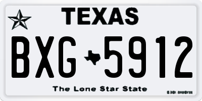 TX license plate BXG5912