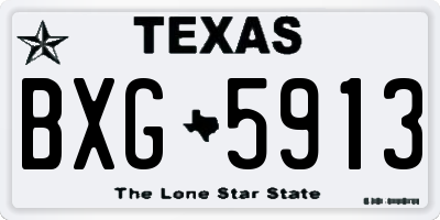 TX license plate BXG5913