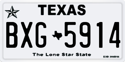 TX license plate BXG5914