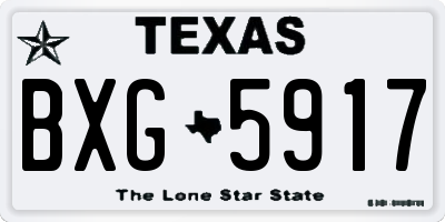 TX license plate BXG5917