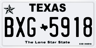 TX license plate BXG5918