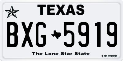 TX license plate BXG5919