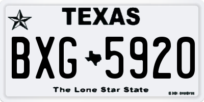 TX license plate BXG5920