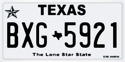 TX license plate BXG5921