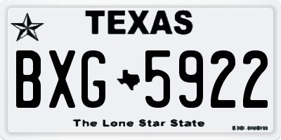 TX license plate BXG5922