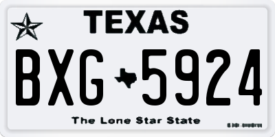 TX license plate BXG5924