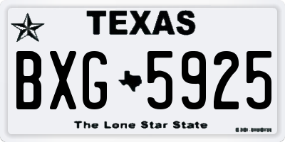 TX license plate BXG5925