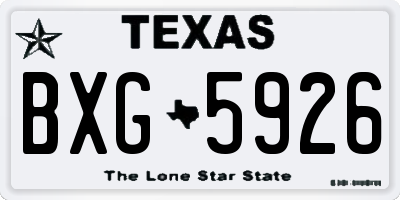 TX license plate BXG5926