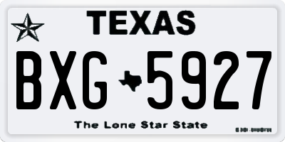 TX license plate BXG5927