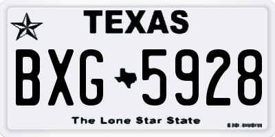 TX license plate BXG5928