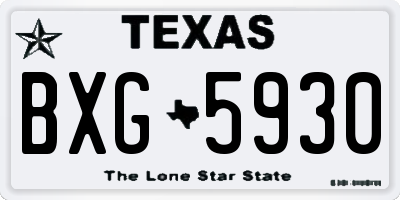 TX license plate BXG5930