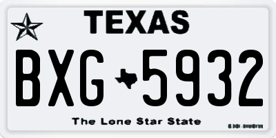 TX license plate BXG5932