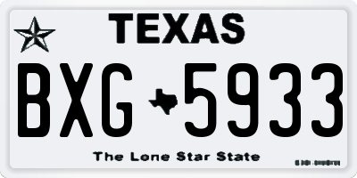 TX license plate BXG5933