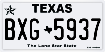 TX license plate BXG5937