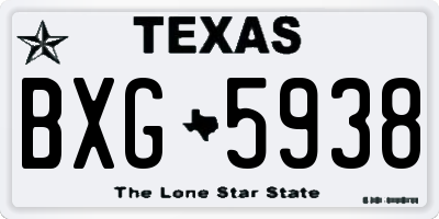 TX license plate BXG5938