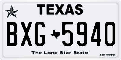 TX license plate BXG5940