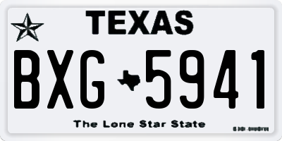 TX license plate BXG5941